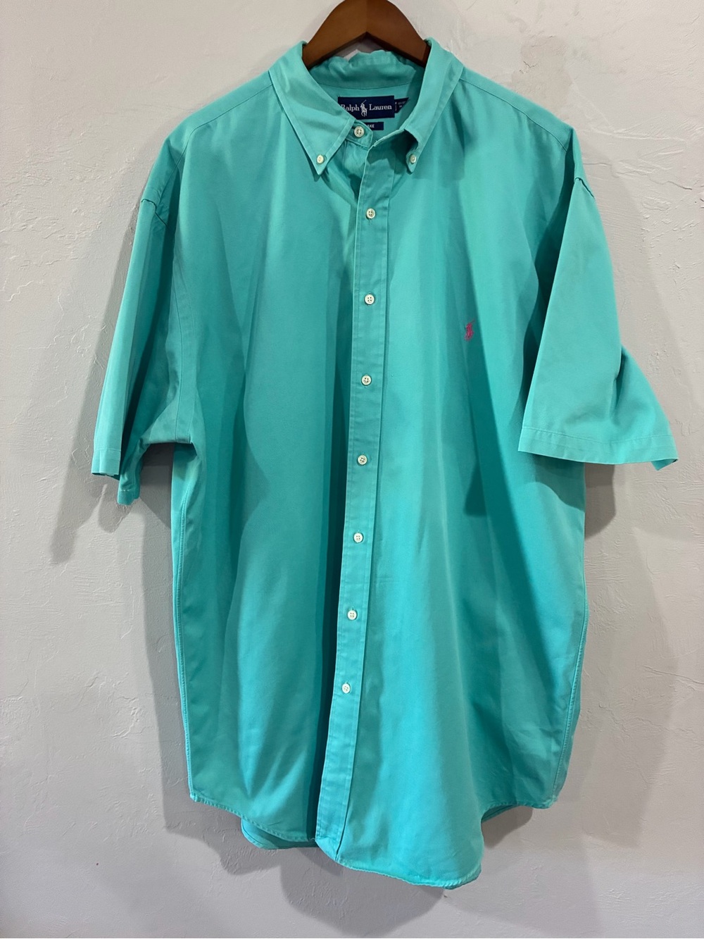 Ralph Lauren Short-Sleeve Button-Down Shirt in Aqua